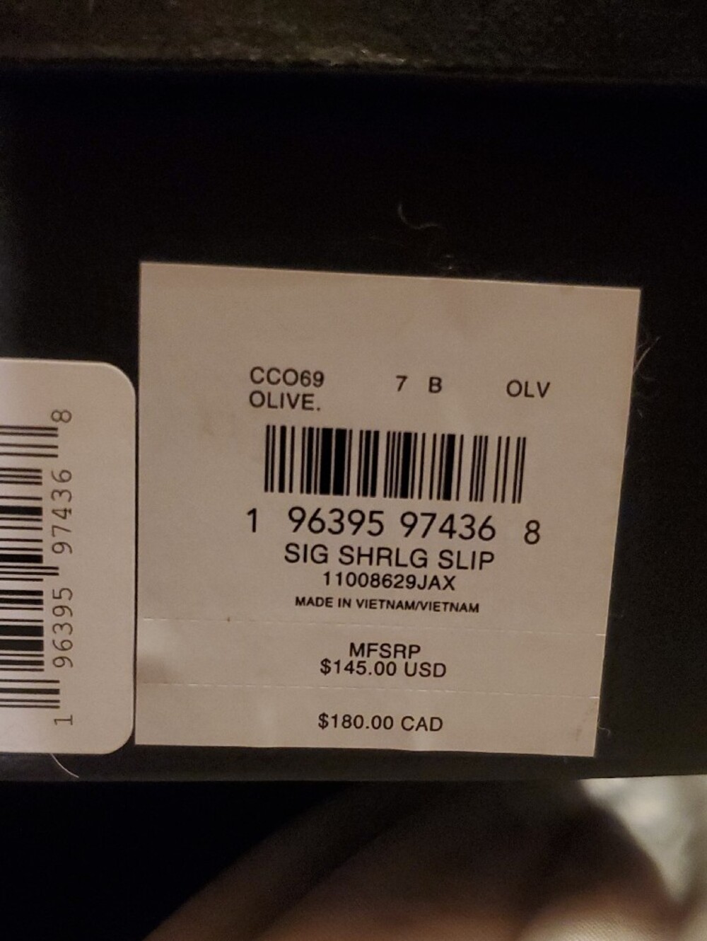 Coach Plush Signature Sherling Slippers in Olive and Black - Picture 6 of 6